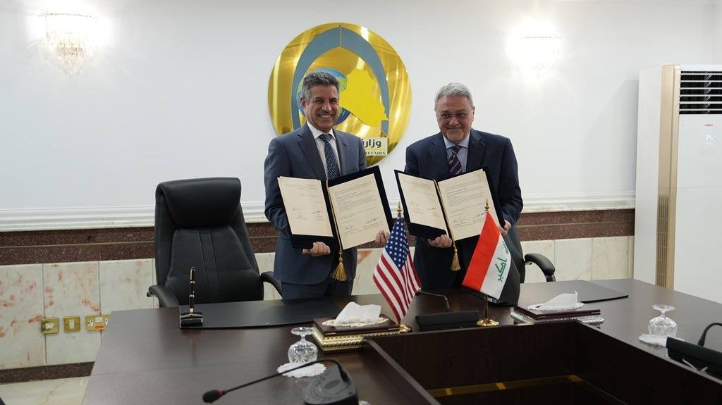 مراسم تسليم موقع الدعم الدبلوماسي في مطار بغداد الدولي