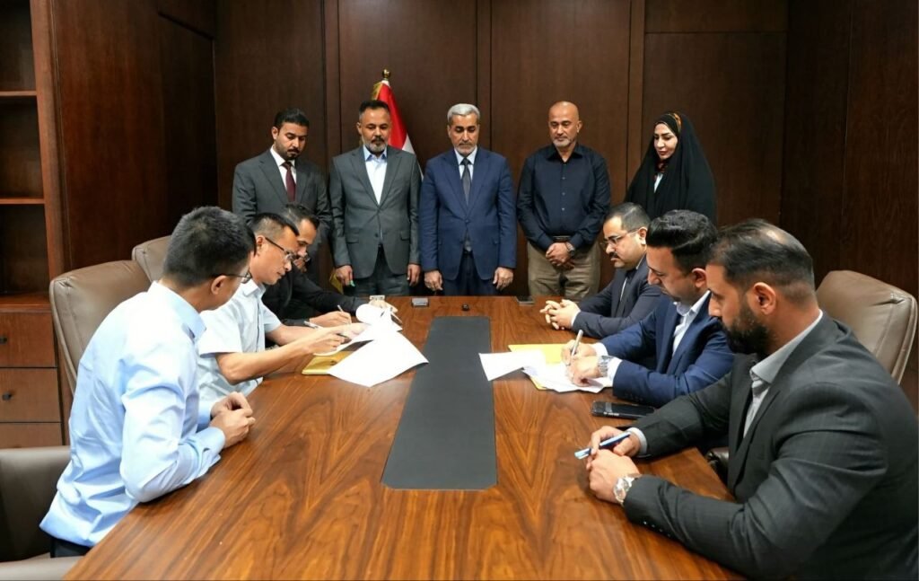 محافظ المثنى توفيق الحساني يشرف على تسليم أرض محطة السماوة للطاقة الشمسية