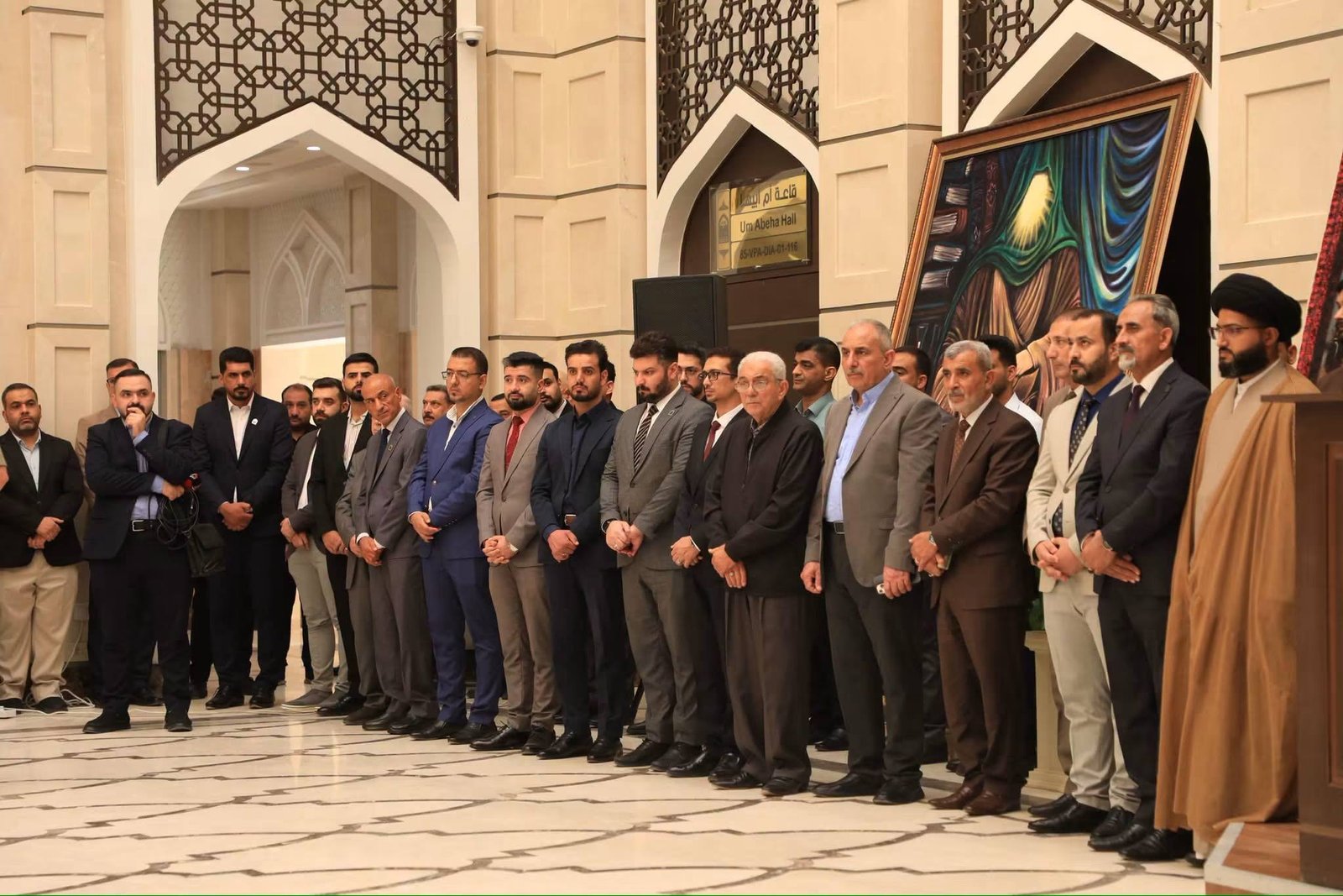 جانب من الوقفة التضامنية في جامعة الزهراء للبنات مع طالبات أذربيجان