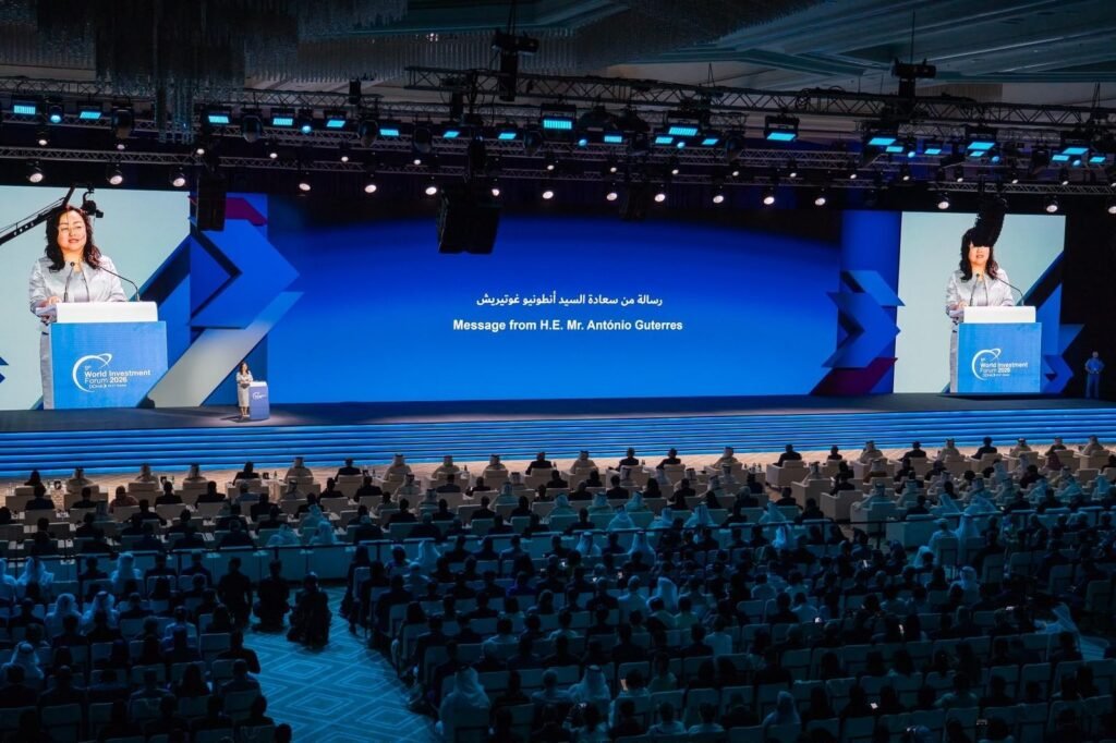 جانب من افتتاح النسخة التاسعة لمنتدى الاستثمار العالمي 2026 في الدوحة