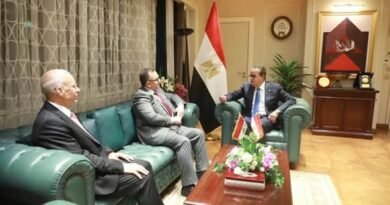 وزير الصحة العراقي عبد الحسين الموسوي ونظيره المصري خالد عبد الغفار خلال لقائهما